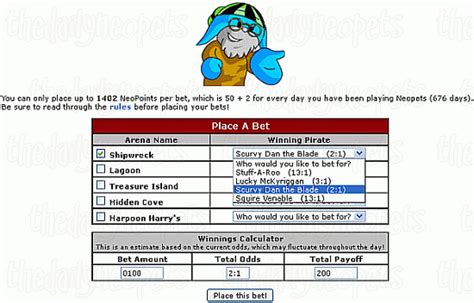 neopets food club calculator